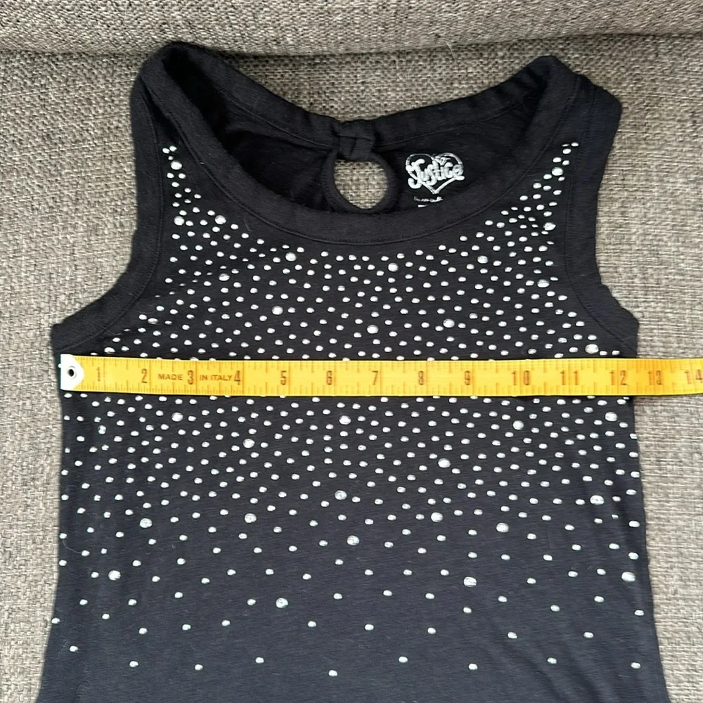 Justice Girls Black Bling Tank Top Size 12